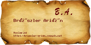 Brüszler Arián névjegykártya